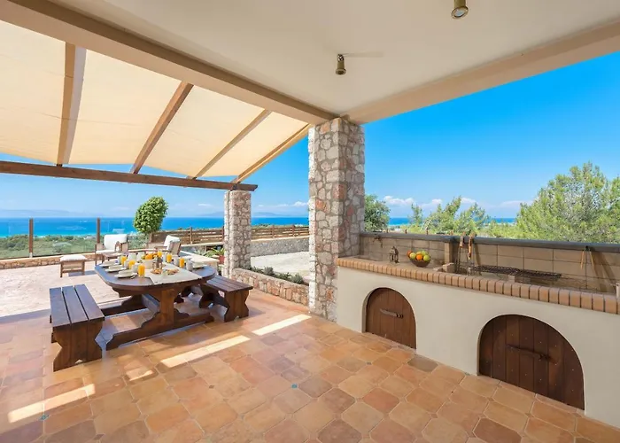 Butterfly With Stunning Sea And Valley Views Villa Theológos